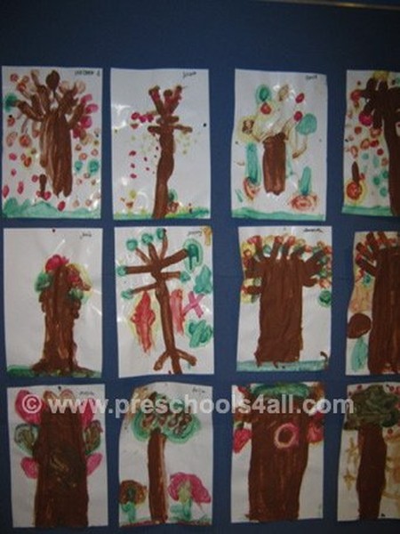 Fall Tree Painting Bulletin Board